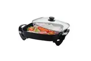Maxim Banquet Aluminium Electric Fry Pan w/ Glass Lid 1800W 49.5x30cm Black