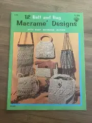 Vintage 1971 Macrame Designs 12 Belt and Bag Patterns Mid Century Retro 70s
