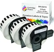 Cartridge Planet 3 Pack Compatible Tape Roll for Brother DK-22210 DK22210 29mm x 30.48m Continuous Length for Brother QL1050 QL1050N QL1060N QL1100 QL1110NWB QL500 QL550 QL570 QL580N QL650TD QL700 QL720NW QL800 QL810W QL820NWB Label Printer