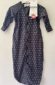 BNWT Size 0000 Bonds Baby Newborn Wondercool Wonderbundle Sleep Suit Grey