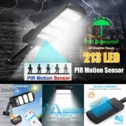 Weatherproof 100W 213LED Solar Street Wall Light Motion Sensor Garden Yard Lamp