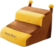 Qianly Dog Stairs for Small Dogs Pet Stair 2 Step, Dog Step, for Indoor Use, Yellow Brown