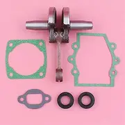 QXWRLD Crankshaft with Crankcase Cylinder Muffler Gasket Oil Seal Kit,for Robin, NB411 CG 411 2 Stroke Brush Cutter Trimmer Engine Part Chainsaw Exhaust System