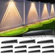 Solar Fence Lights Outdoor 12-Pack | IP67 Waterproof Solar Wall Light | Dusk ...