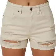 O’Neill Women's Angus Bone Denim Shorts Size 30 Cut Off Hem Distressed NWT
