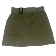 NWT Banana Republic Sz 12 Army Green Belted Mini Skirt