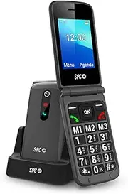 SPC Stella 3-4G Senior Mobile Phone with Folding Cover, Menu and Large Buttons, Emergency Call Button, Remote Configuration, Hearing Aid Compatible and 103 dB Volume, Charging Station and 3 Direct