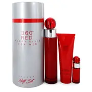 360 Red Gift Set by Perry Ellis for Men - 3.4 Oz + .25 Oz Mini Edt + 3 Oz