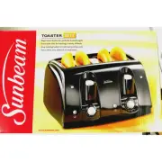 NEW SEALED BOX Sunbeam 4-Slice Wide Slot Toaster-Model #3911, Black W/Gray Knobs