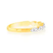 Luminesce Lab Grown 9ct Yellow Gold Ring in 14 Diamonds, K