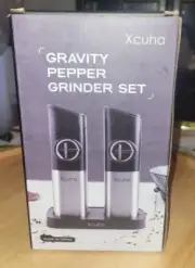 Gravity Pepper Grinder Set-Rechargeable Salt & Pepper Set NIB-Christmas gift