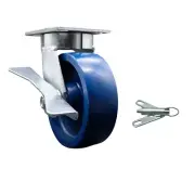 6 Inch KP Solid Poly Swivel Caster with Ball Bearing and Brake/Swivel Lock SCC