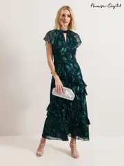 Phase Eight Green Haisley Silk Dress (F52537) | $851