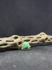 Native American Navajo Sonoran gold turquoise Sterling Silver Ring Size 6