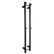 EZY FIT Heated Towel Rail - Double Vertical Square Tube - Bottom Wired - (200mm x H1400mm) - Matte Black