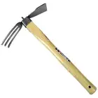 Hoe Stainless Steel One Hand Hoe Squid Shape Soil Digging Oak Pattern
