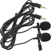 Abaodam 2pcs Lavalier Microphone Clip Mic for Lectures Interviews and Vlogging Sound Recording for Tablets and Smartphones Cable