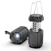 Camping Lantern 5000mAh Solar Hand Crank Telescopic LED Flashlight USB Charge...