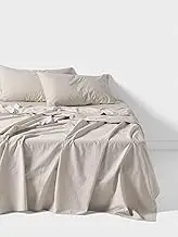 Linen House Marion Bed Sheet Set, Natural, King