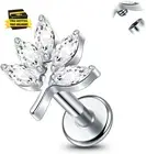Titanium Flat Back Stud Earrings for Tragus Helix Conch Cartilage Piercing Jewel