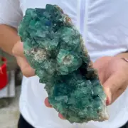3.6lb NATURAL Green Cube FLUORITE Quartz Crystal Cluster Mineral Specimen healin