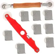 1 Set Screen Door Repair Kit Roller Tool Spline Remover Hook Mesh Window Screen Tool Screen Spline Roller Screen Roller with Hook Installation Screen Tool Screen Repair Kit Wooden