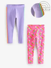 Little Bird by Jools Oliver Pink/Lilac Leggings Set 2 Pack (E27842) | $42 - $55