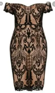 City Chic large Decadent Lace Off Shoulder Dress
