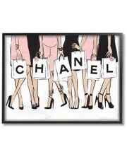 Stupell Fashionista Shopping Bags Stylish Standing Poses Wall Art