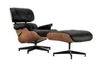 NNEKG Matt Blatt Eames Lounge Chair and Ottoman Replica (Premium Black Leather)