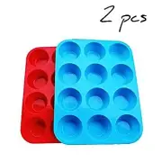 Non-Sticky Silicone Muffin PanÑMuffin Molder for Muffins and CupcakesÑCupcake si