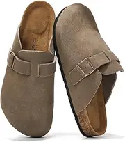 [Project Cloud] Mens Clogs - Full Grain Genuine Leather Memory Foam Clogs for Men Arch Support Cork Footbed - Non Slip Platform Mules (Brooklyn)