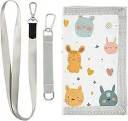 [Yoogain] Cartoon Cute Animals White slim wallets gifts for young pop wallet slim with lanyard, cartoon cute animals white, 1 size, Fashion