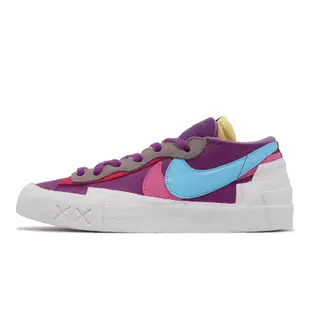 Nike 休閒鞋 Blazer Low x SACAI x KAWS 男鞋 女鞋 紫 藍 白 聯名 皮革 DM7901-500