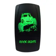 On/off Green Rock Lights RZR Rocker Switch LED backlit for Auto & Boat[5362A46]
