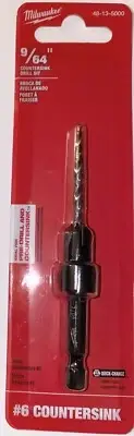 Milwaukee #6 Countersink 9/64 in. w/ tapered Wood Drill Bit, 48-13-5000