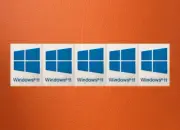 5 PCS Sticker for window 11 Badge Logo Decal Cyan Color 16mm x 23mm