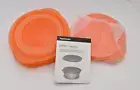 Tupperware - FlatOut! Collapsible Container 4-Cup Orange Set Of 3 Bowls w/ Lids