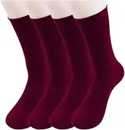 [uxcell] Women Elastic Selvedge Cuffs Sheer Nylon Crew Socks 2 Pairs