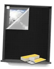 50"x57" Portable Blackout Curtains, Blinds for Windows with Hook & Loop