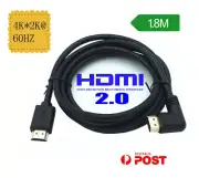Premium HDMI v2.0 Cable 4K*2K@60Hz UltraHD 1.8M Cord Left Right Up Down Plug AU
