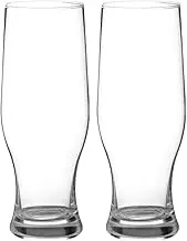 DIAMANTE European Beer Glasses Pair - Premium Crystal Lager Pilsner Glasses 500ml - Set of 2