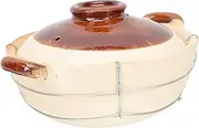Single Handle Casserole Pot Cooking Pot for Soup Noodles Stewing Pot Lid High Heat Resistant Household Stew Pot