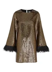 Borgo DE Nor Cocoa Sequin-embellished Mini Dress - Gold - 12 (UK 12 / M) 12 (UK 12 / M)