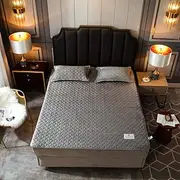 Coral Fleece Fitted Sheets Plus Fleece Winter Thick Warmth Flannel Bed Cover King and Queen Fixed Bedspread-Dark_Gray_120*200cm+30cm(1pcs)