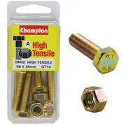 Champion High Tensile Bolts and Nuts BM52, M8x1.25 x 35mm