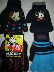 Disney Assorted 4 Pairs Mittens Boys Glove 4-7 Mickey True Original Brand New