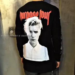 【HYDRA】Justin Bieber x H&M Purpose Tour L/S Tee 黑 小賈斯汀 頭像 巡演