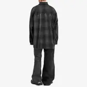 Balenciaga Check Wool Flannel Oversized Shirt