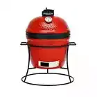 Kamado Joe Portable Charcoal Grill 13.5" Cast Iron w/ Heat Deflectors in Red